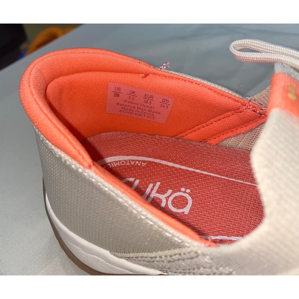 Ryka Echo Knit Fit Women's Beige Coral Slip On Sneaker 8M Ergonomic RE-ZORB LITE - Picture 9 of 11